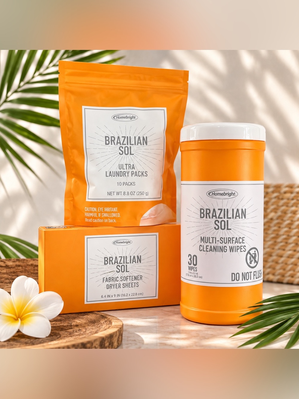 Brazilian Sol Laundry and Cleaning Set 3-Piece - Warm Caramel & Pistachio Scent